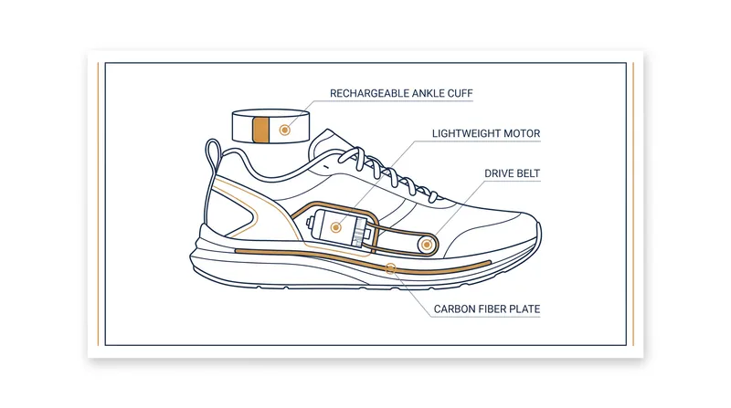 The core components of the Project Amplify powered footwear system.