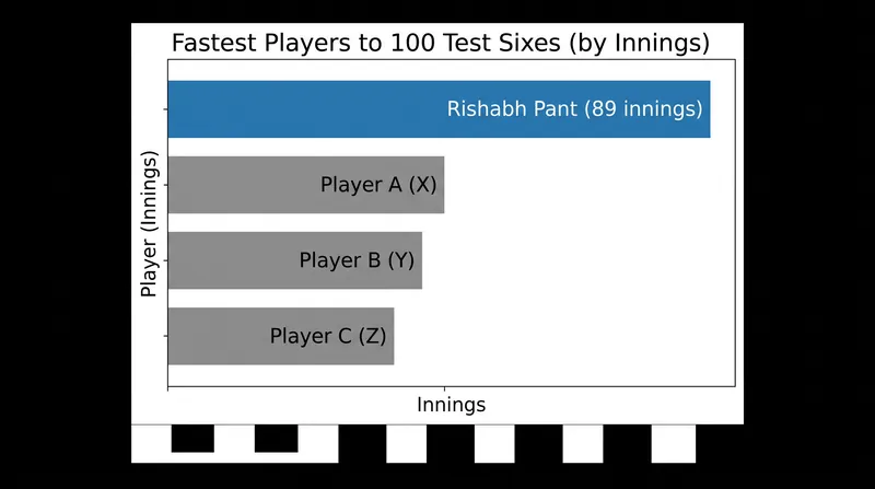 Rishabh Pant became the fastest player in history to hit 100 Test sixes.