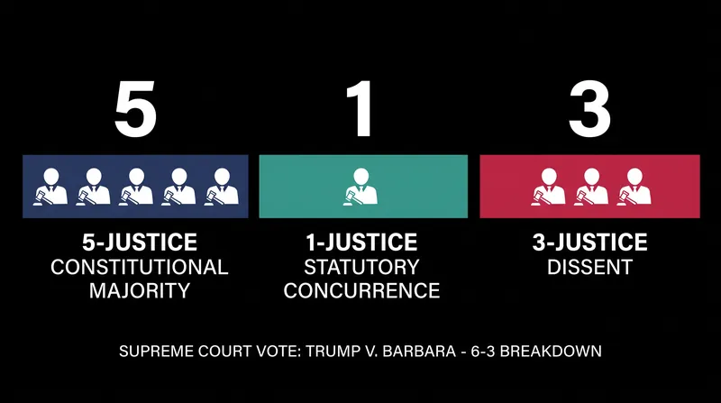 While six justices voted to strike down the executive order, they split 5-1 on the underlying legal reasoning.