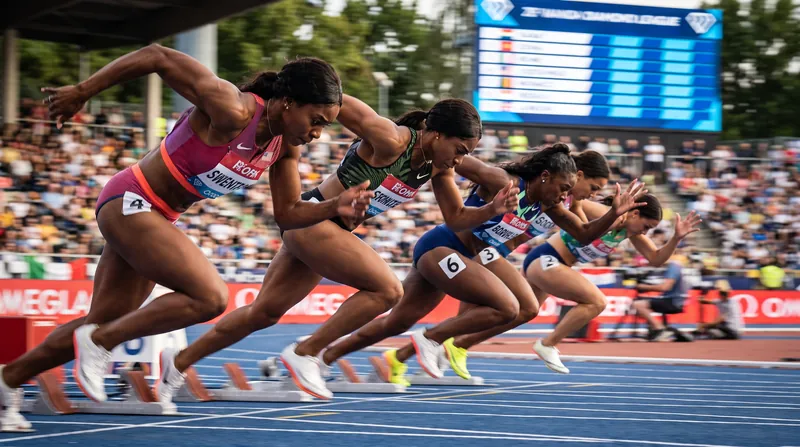 The women's 100m features four of the top six ranked sprinters in the world.