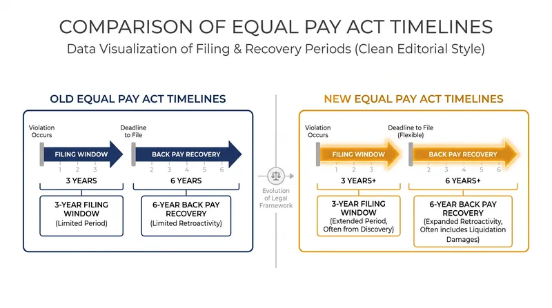 Under SB 642, the statute of limitations extends to three years, with a back pay recovery window reaching up to six years.
