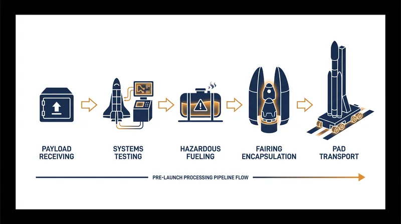 The critical steps required to prepare a payload for orbital flight.