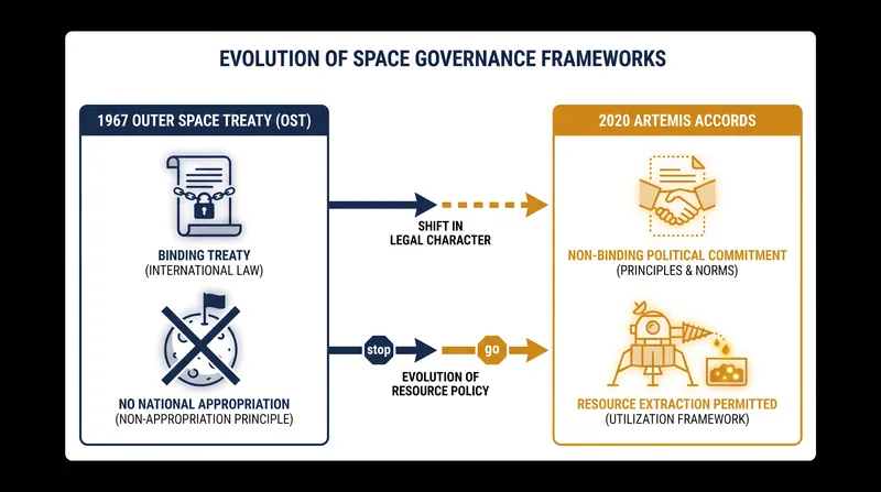 How the Artemis Accords operationalize and adapt the principles of the 1967 Outer Space Treaty.