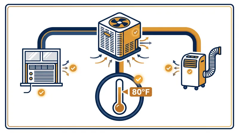 Landlords can meet the new requirement using central air, window units, or portable A/C systems.