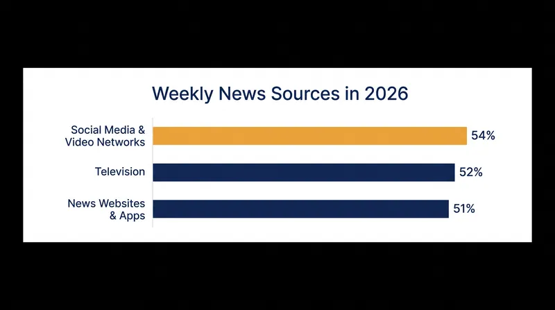 Social platforms have officially edged past television and direct website visits as the primary gateway to news.