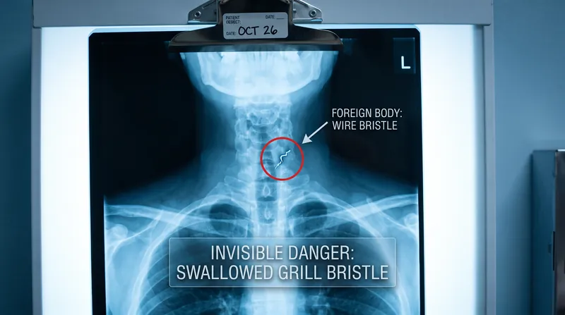 Swallowed wire bristles can puncture the throat or digestive tract, often requiring emergency surgery to remove.