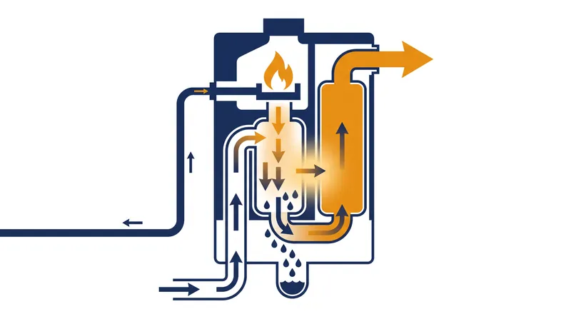 Condensing technology captures latent heat from exhaust gases that traditional water heaters vent out of the building.