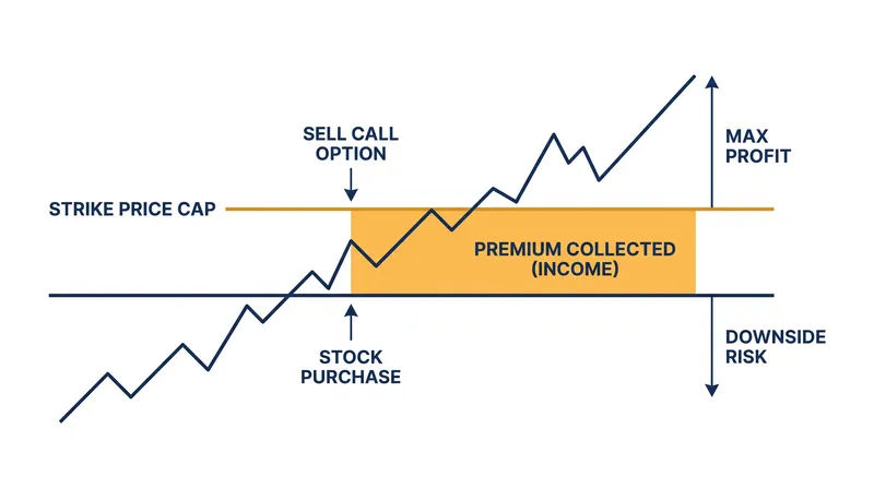 How covered call strategies cap upside potential in exchange for immediate premium income.