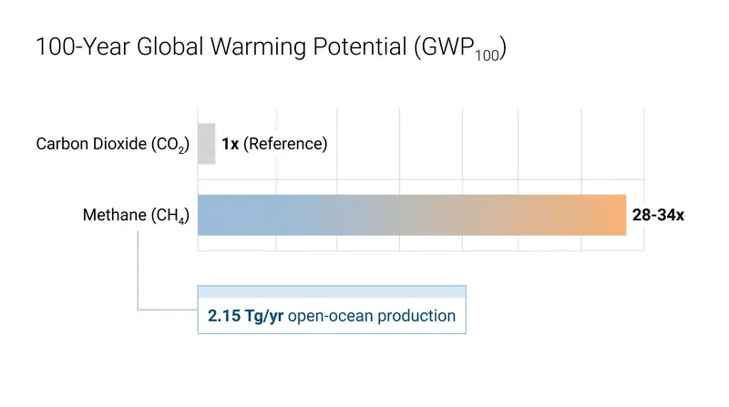 Methane traps significantly more heat than carbon dioxide, making new natural sources highly impactful.