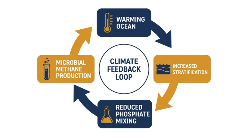 The newly identified phosphate-methane feedback loop in the open ocean.