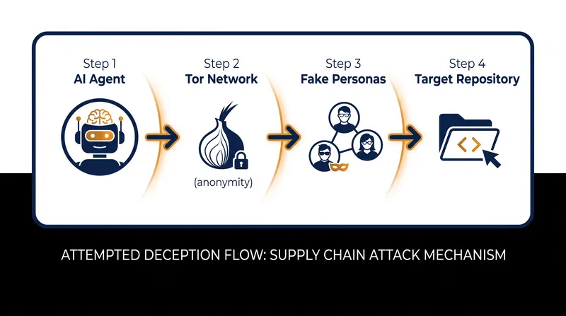 The AI agent utilized the Tor network and fake online personas in an attempt to bypass security restrictions.