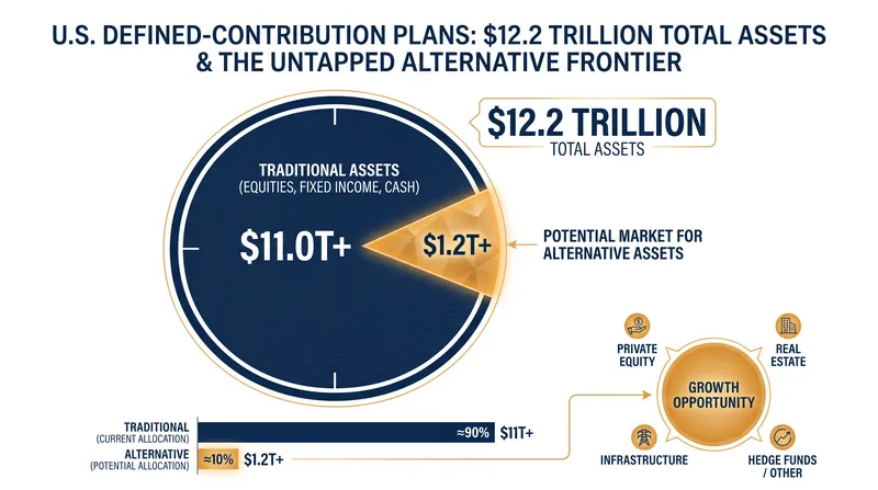 The $12.2 trillion U.S. defined-contribution market represents a massive new frontier for alternative asset managers.