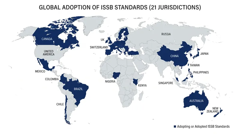 Jurisdictions representing over 60% of global GDP are aligning their corporate reporting with the ISSB baseline.