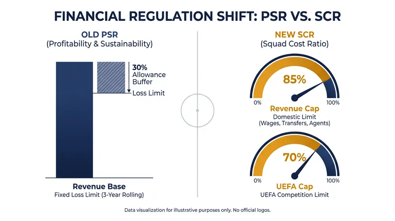 The new SCR framework ties spending directly to a club's football-related revenue.