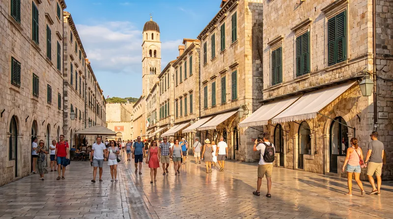 The Stradun, once overwhelmed by morning crowds, now sees a manageable flow of visitors throughout the day.