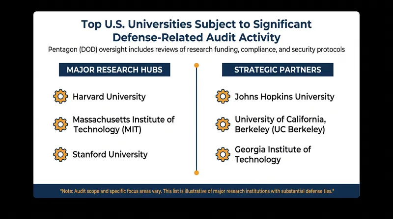 A leaked list reveals that America's most prestigious research institutions are subject to the Pentagon's ultimatum.