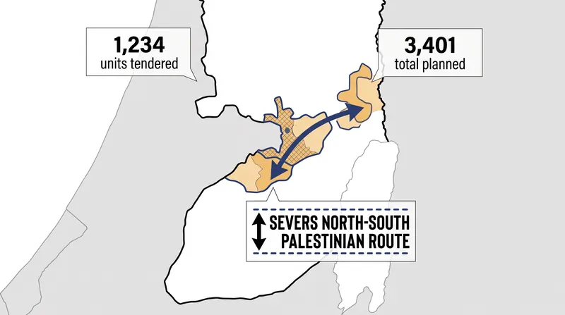 The E1 project would bisect the West Bank, separating northern and southern Palestinian governorates.