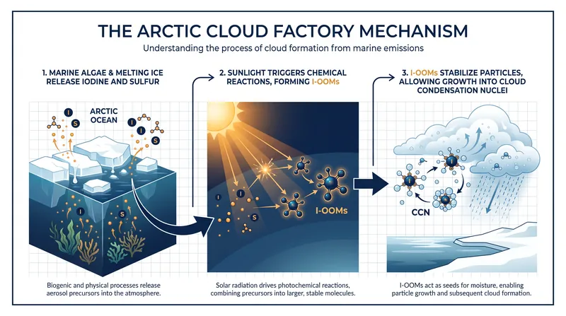 How marine emissions and sunlight combine to build cloud-seeding particles.