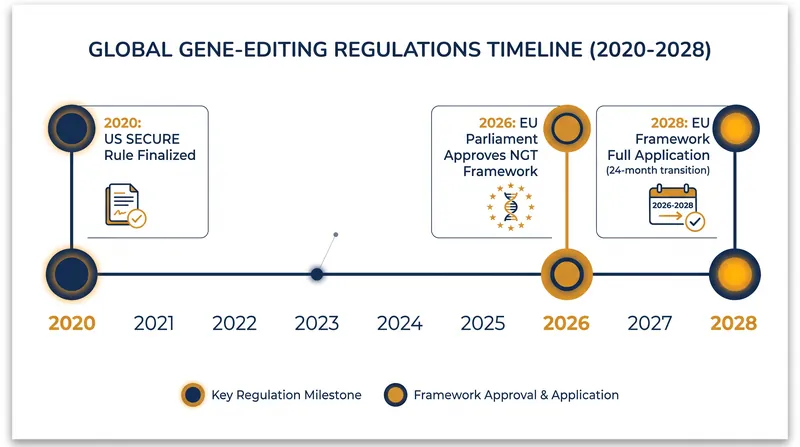 The timeline of regulatory divergence between the US and the European Union.