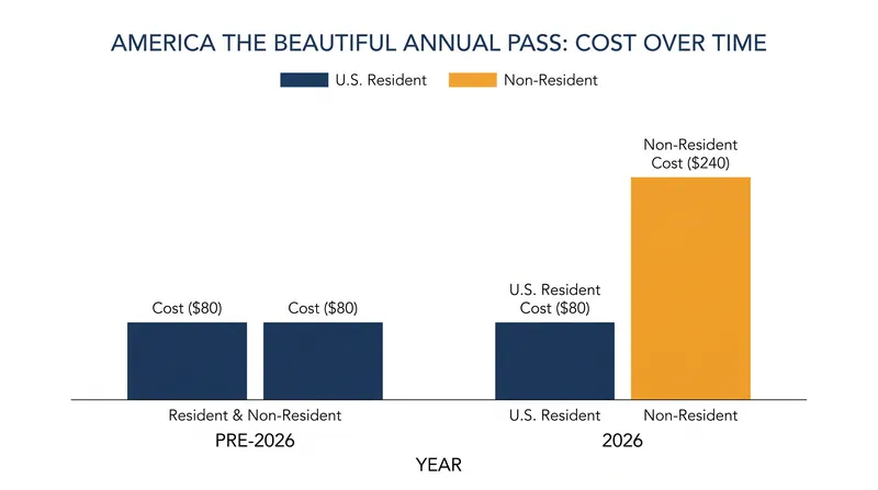 The cost of an annual pass for international visitors has more than tripled under the new policy.