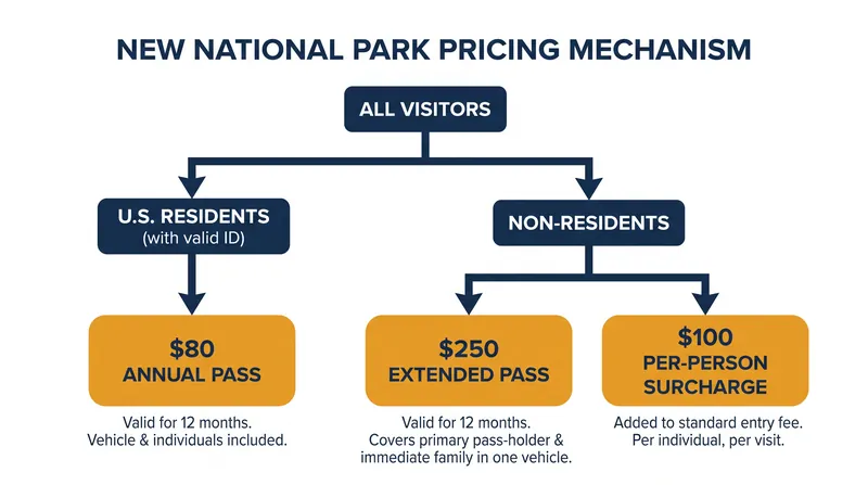 How the 2026 America-First pricing structure determines entrance fees based on residency.