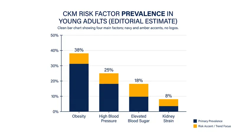 The interconnected risk factors that drive the progression of CKM syndrome.