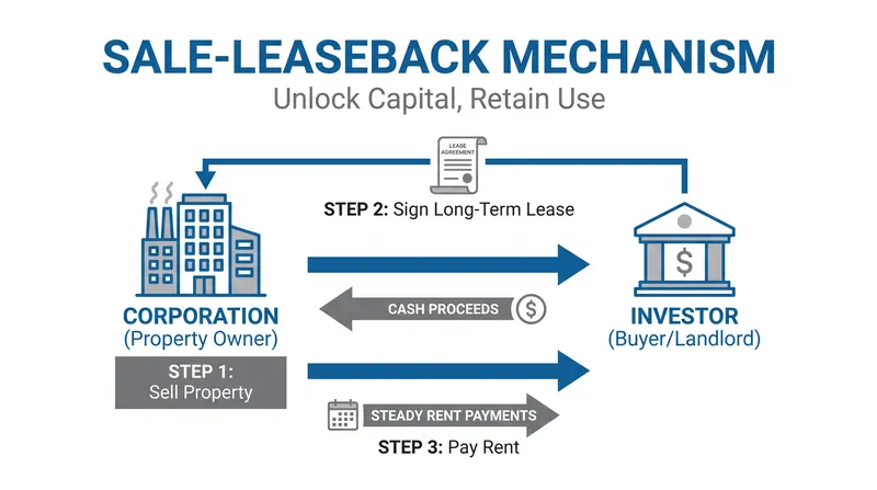 How a sale-leaseback unlocks capital for corporations while providing steady yield for investors.