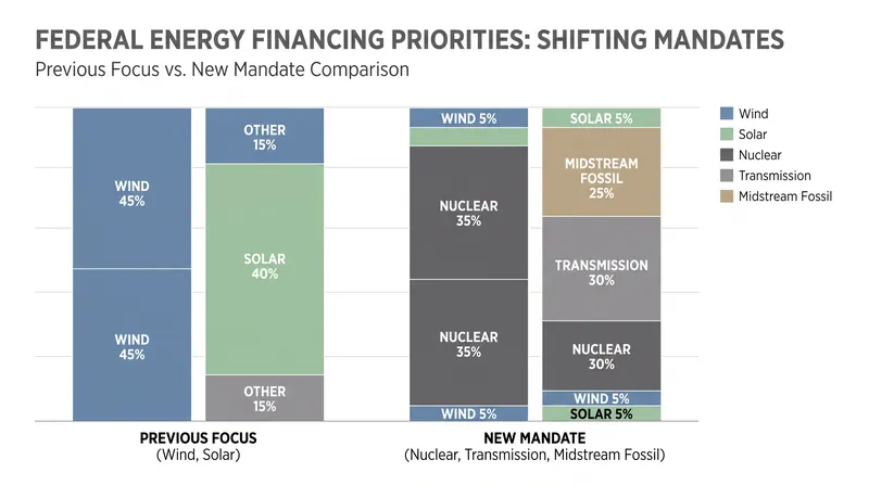 Federal financing priorities have shifted toward baseload generation and transmission upgrades.