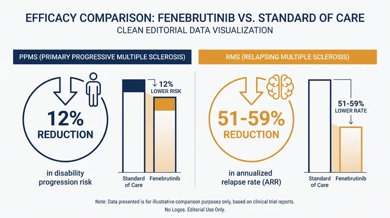 Phase III trial data shows fenebrutinib outperformed standard-of-care treatments in both progressive and relapsing MS.