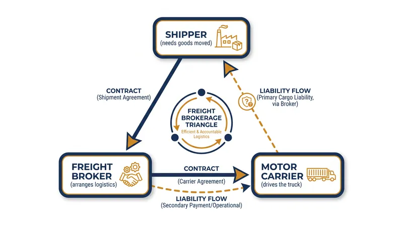 How freight brokers act as intermediaries between shippers and motor carriers.