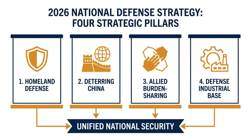 The four core priorities outlined in the 2026 National Defense Strategy.