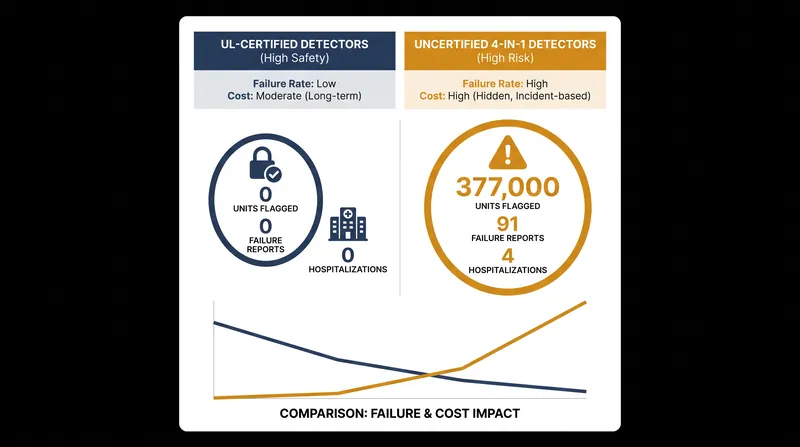 The scale of the KH158 detector failure.
