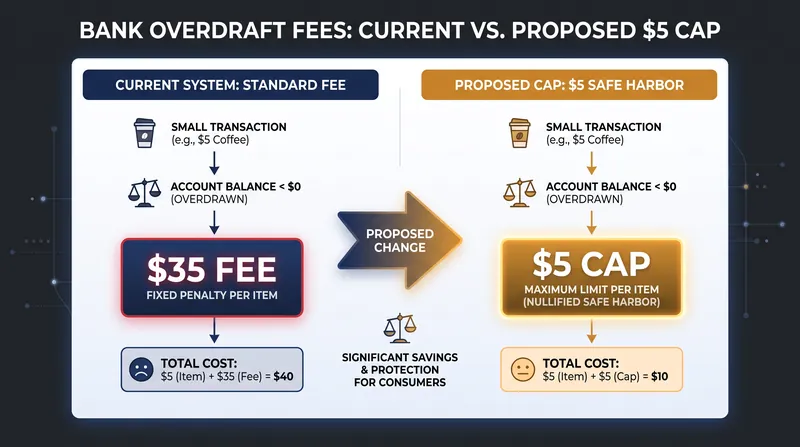 The nullified rule would have capped most overdraft fees at a $5 safe harbor.