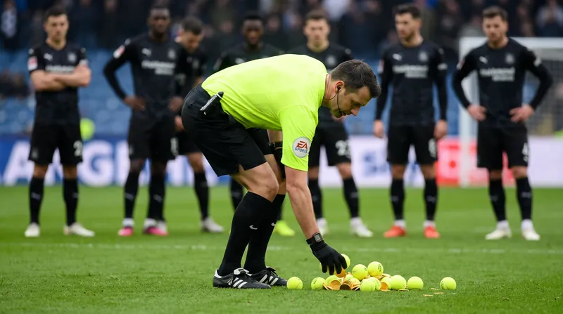 Referees and stadium staff were forced to clear the pitch multiple times as protests escalated.