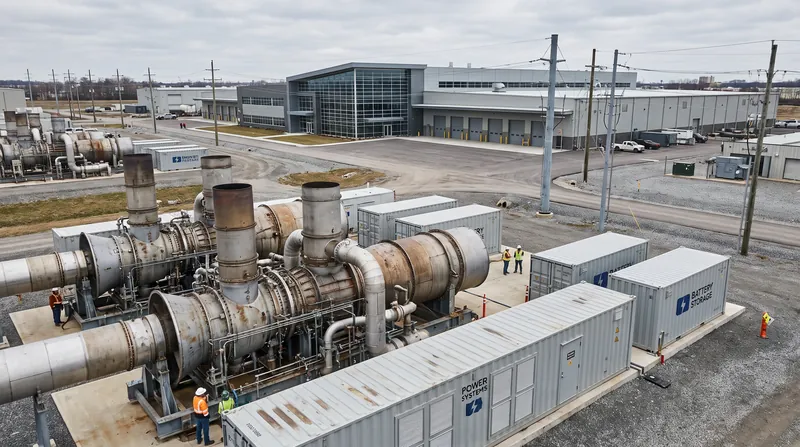 To ensure baseload reliability, the facility will rely on natural gas turbines paired with massive battery arrays.