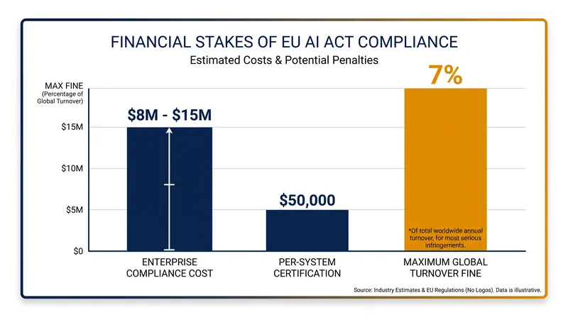 The projected costs and penalties associated with high-risk AI compliance.