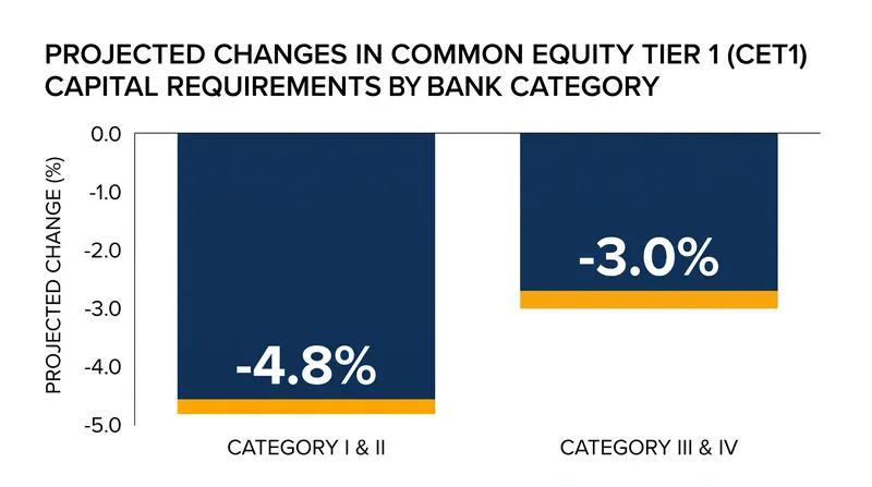 Projected reductions in CET1 capital requirements under the 2026 ERBA framework.