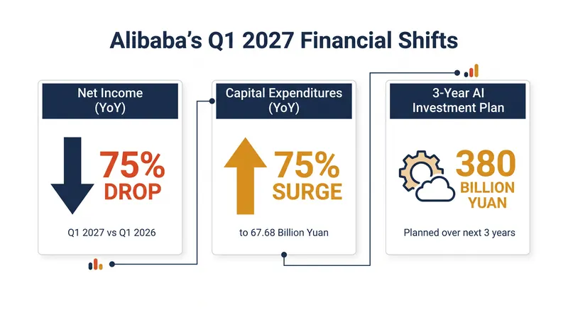 Alibaba's massive AI infrastructure buildout has severely compressed its short-term profitability.