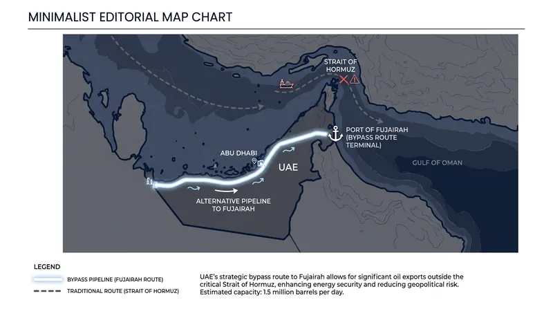 The UAE is leveraging alternative export routes to bypass disruptions in the Strait of Hormuz.