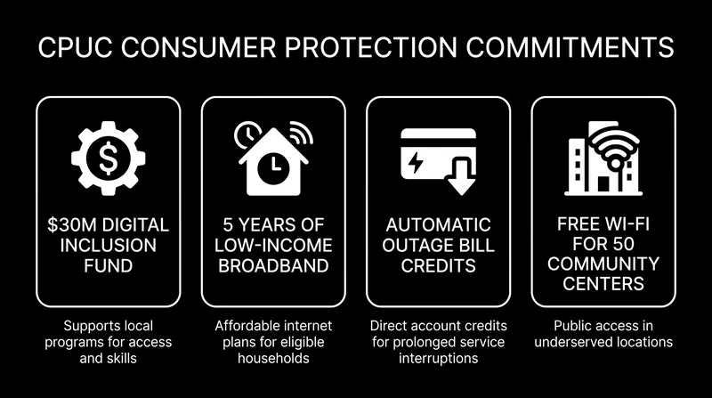 Key consumer protections mandated by California regulators to approve the deal.