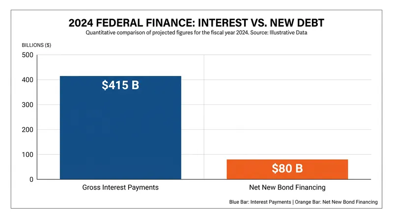 Interest payments alone dwarfed the net new financing provided by private bondholders in 2024.