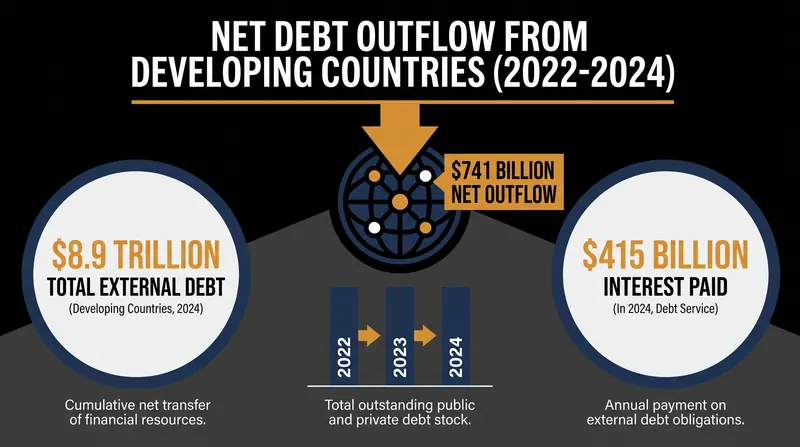 Between 2022 and 2024, debt repayments far outpaced new financing for developing nations.