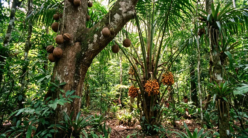 Brazil nut trees and peach palms, living legacies of ancient Amazonian agroforestry.