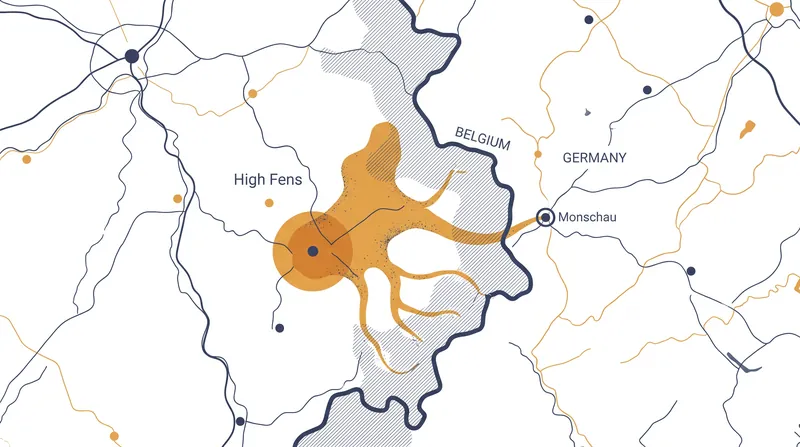 The blaze advanced to within 1.5 kilometers of the German border before rain halted its spread.