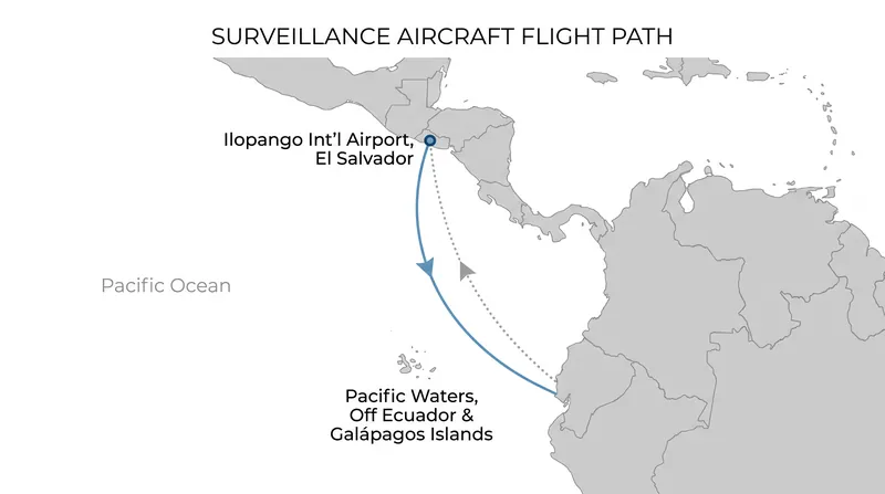 Flight data tracked a surveillance plane from El Salvador to the site of the boat strikes.