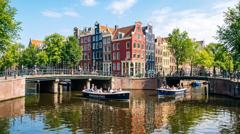 Amsterdam's aggressive accommodation tax directly funds the city's transition to emission-free inland waterways.