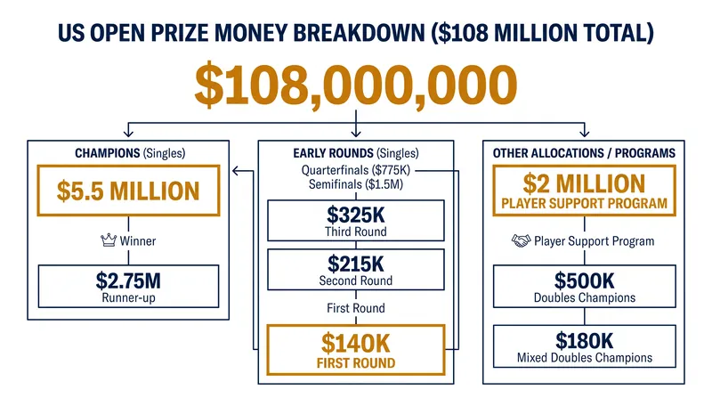 The 2026 US Open compensation package includes significant bumps for early-round participants.