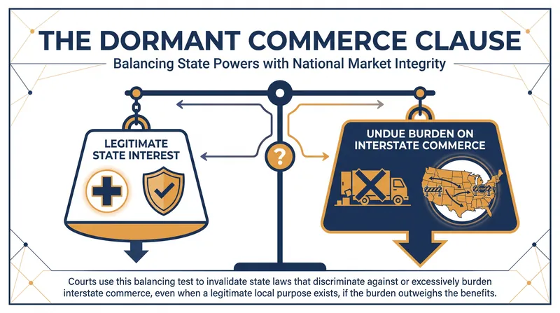 The Dormant Commerce Clause requires states to prove that discriminatory laws serve a legitimate local purpose.