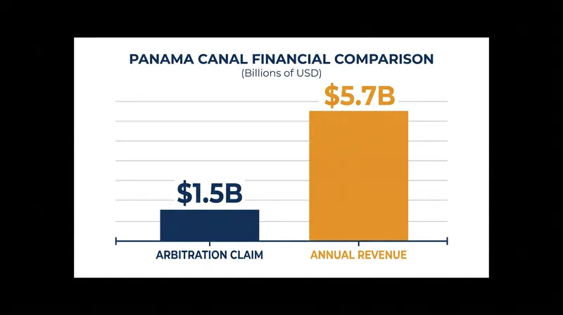 The $1.5 billion damages claim represents roughly one-quarter of the Panama Canal's total annual revenue.