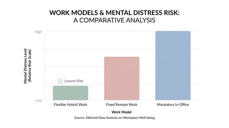 Autonomy is the key mediator in remote work's mental health outcomes.